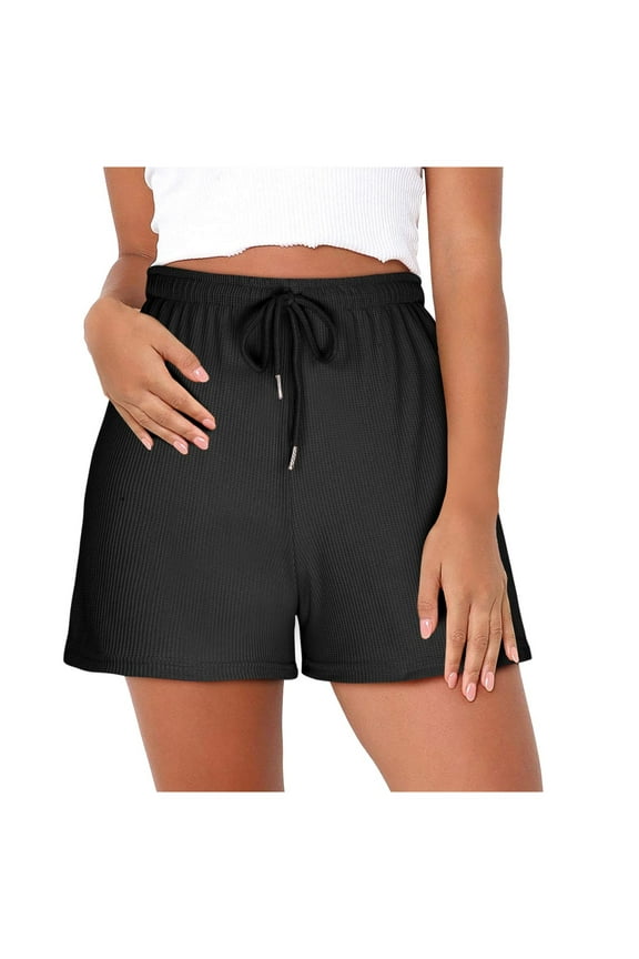Women Casual Shorts Drawstring Comfy Elastic Waist Shorts Summer Pull On Short Pants with Pockets