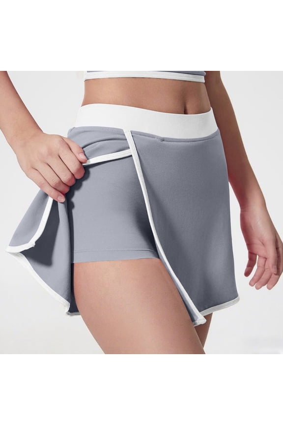 Women's Athletic Skort with Built-in Shorts -Tennis Skirt Workout, High Waisted Side Slit Yoga Skirt