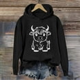 thumbnail image 1 of Royisotas Women's Hoodies Cow Print Fall Hooded Sweatshirts Casual Long Sleeve Retro Pullover Super Soft, 1 of 3