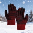thumbnail image 1 of Royisotas Womens Knit Gloves Stretchy Thermal Mittens Winter Red Gloves for Ladies Touch Screen, 1 of 3