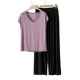 thumbnail image 1 of Royisotas Womens Loose Pajamas Comfy Pjs Cotton Fashion Short Sleeve Soft Pajama Sets for Women 2 Piece, 1 of 6