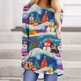 thumbnail image 1 of Royisotas Womens Shirts Christmas Pullover Funny Crewneck Holiday Long Sleeve Shirts for Women Plus Size, 1 of 5