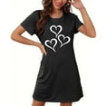 thumbnail image 1 of Royisotas Womens Short Sleeve Nightgowns Sleepshirts Plus Size Print Crewneck Nightshirts for Ladies Casual, 1 of 6