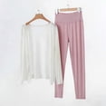 thumbnail image 1 of Royisotas Womens Soft Pajamas Plus Size Comfy Nightwear Long Sleeve Dressy Cotton Pajama Sets for Women 2 Piece, 1 of 5