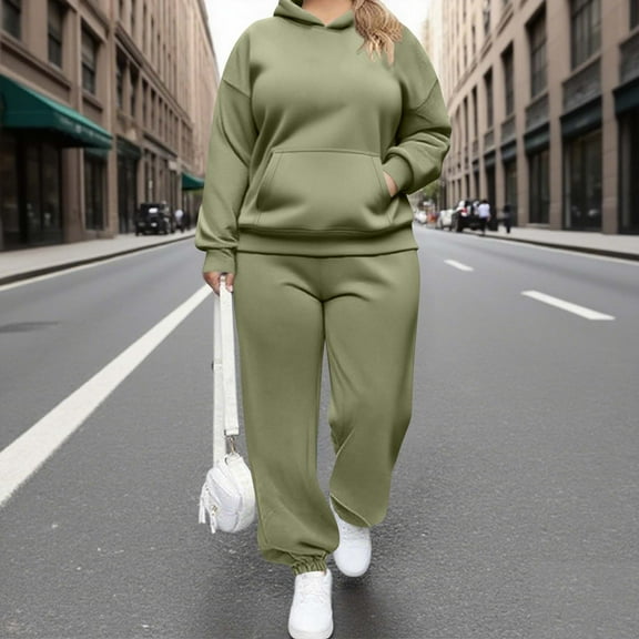 Royisotas Womens Sweatpants Hoodies Plus Size Pullover Oversized Fall Plain Sweatsuits for Juniors