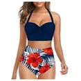 thumbnail image 1 of Royisotas Swimsuits for Women Plus Size Floral Print Swimwear Two Piece Summer Bikini Push Up Tummy Control Womens Bathing Suits, 1 of 4