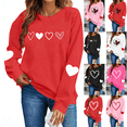 thumbnail image 1 of Royisotas Womens Valentine's Day Pullover Sweatshirts Heart Print Sweater Tops Long Sleeve Crewneck Shirts Fashion Loose Blouse Ladies Sweatshirts, 1 of 10