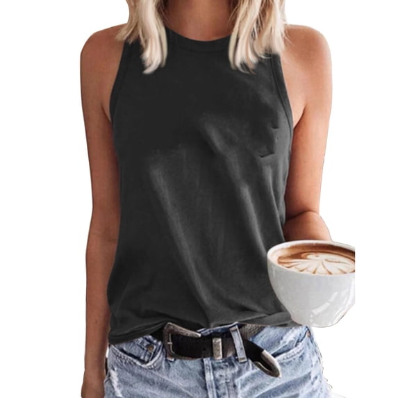 Royisotas Workout Tank Tops for Women Round Neck Casual Pullover Sleeveless Loose Womens Shirts Comfy