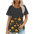 thumbnail image 1 of Royisotas Yellow Oversized Tops for Women Short Sleeve Summer Casual Shirts Floral Gaphic Pleated Crew Neck Women Tshirt, 1 of 5