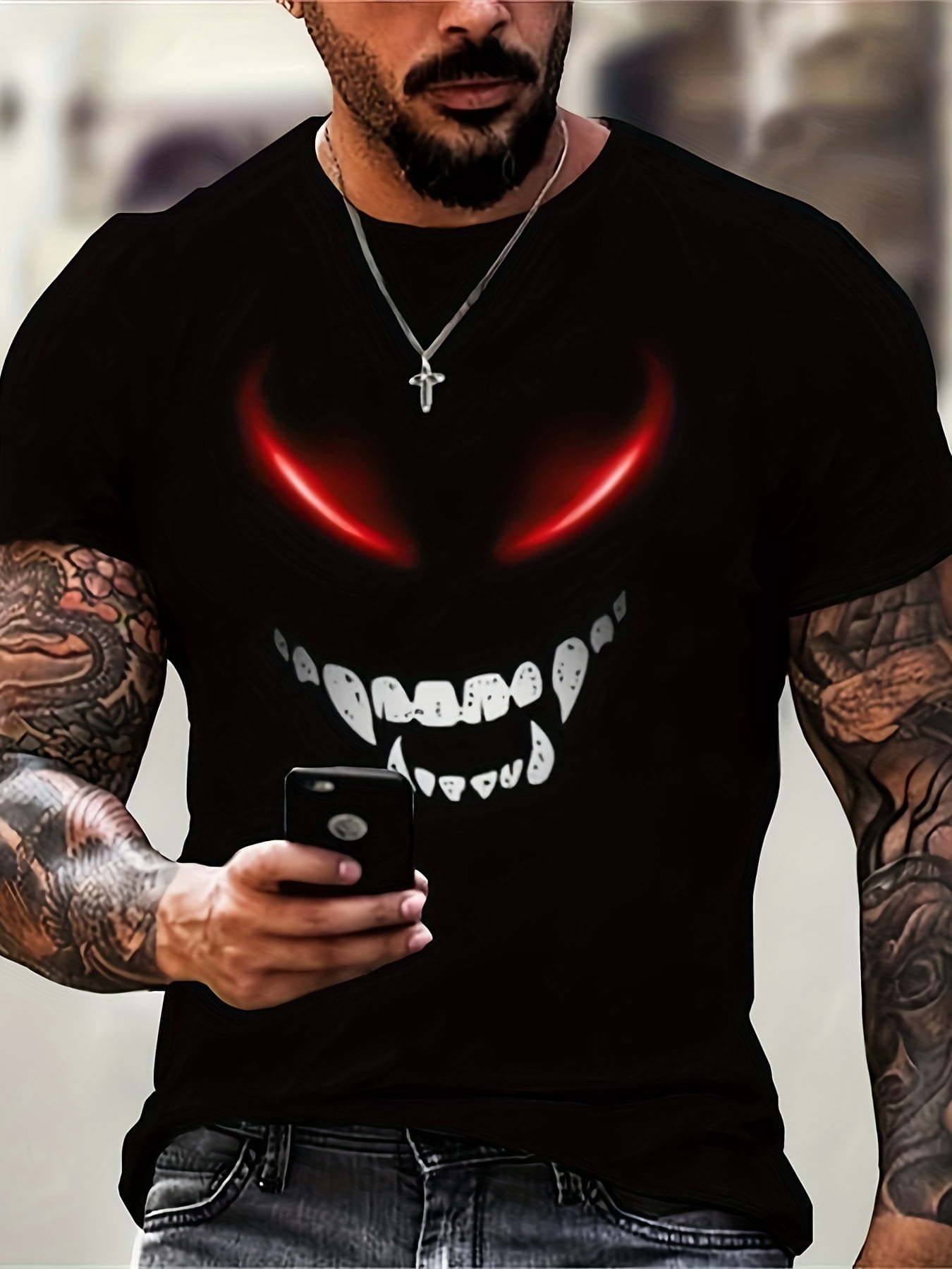 DOM, Grim Reaper On Skull Throne Mens Black 2XL T-Shi