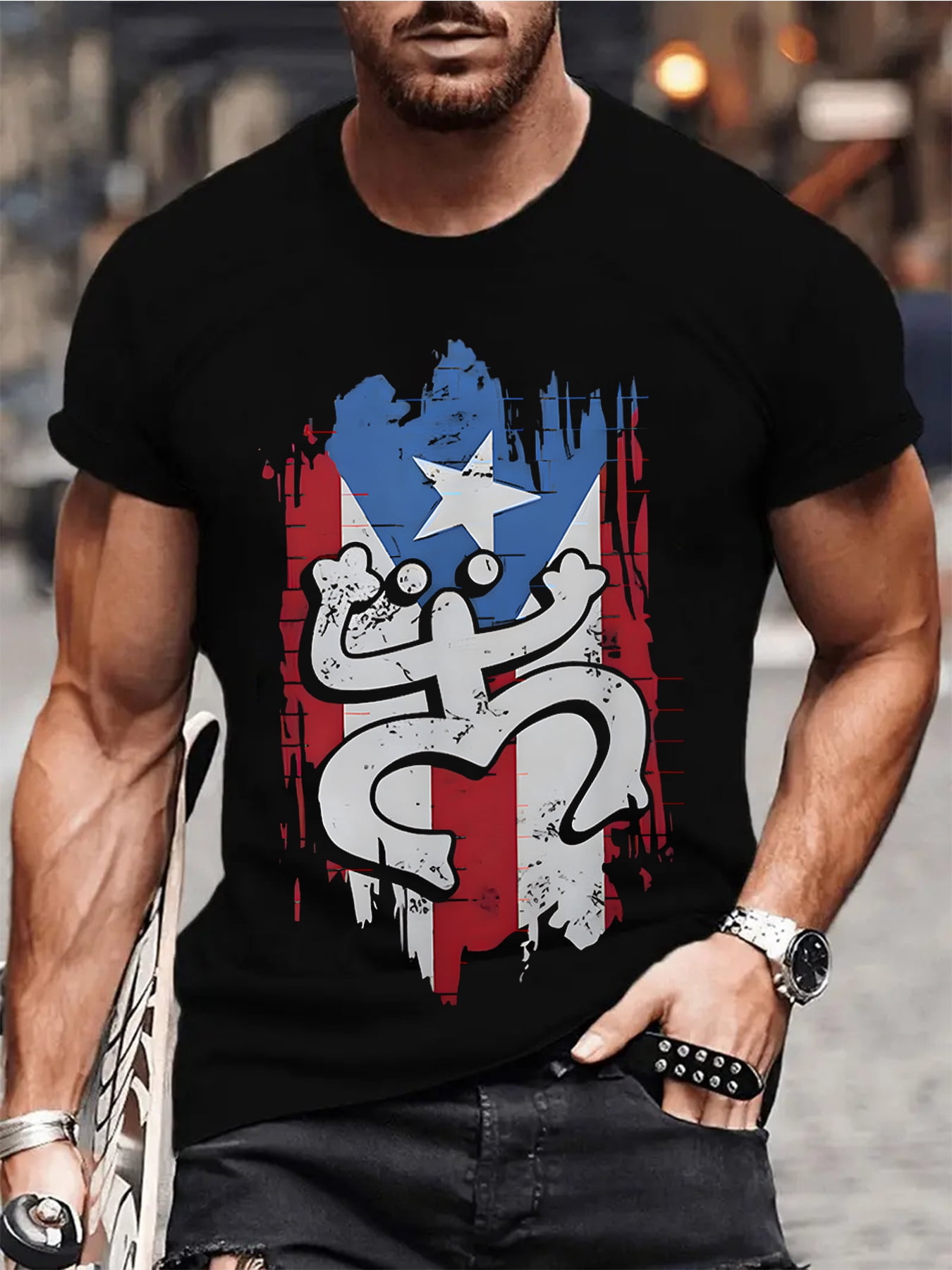 T-shirt Uomo In Cotone Leggero Con Stampa Tiger And Moon – Gildan G5000 - Foto 4