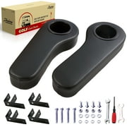 Roykaw Golf Cart Armrest with Cup Holder for EZGO Club Car Yamaha 1.0'' Square Tube Frame, Black