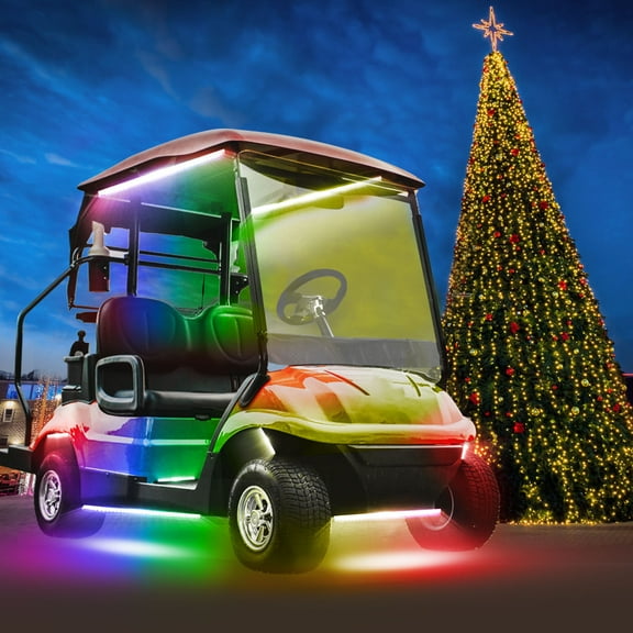 Roykaw Golf Cart LED Light Strips for EZGO Yamaha Club Car, 14 Pcs, for Christmas Halloween Party