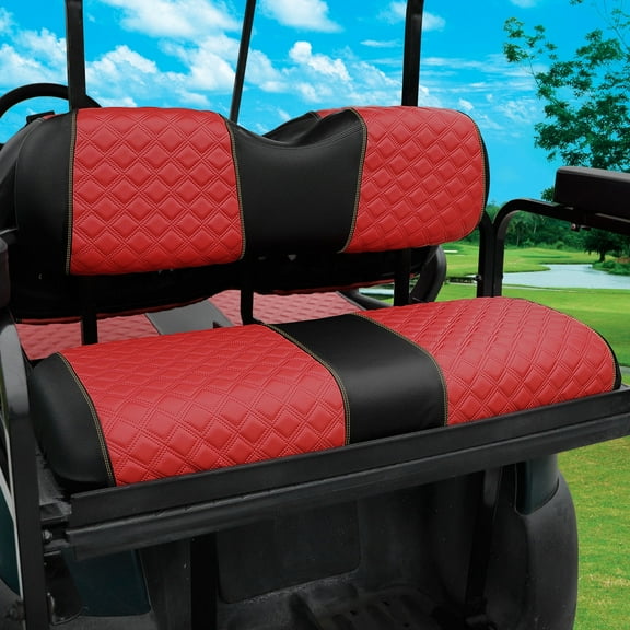 Roykaw Golf Cart Rear Seat Cover Universal Fit for Golf Cart Rear Seat Cushion, Red