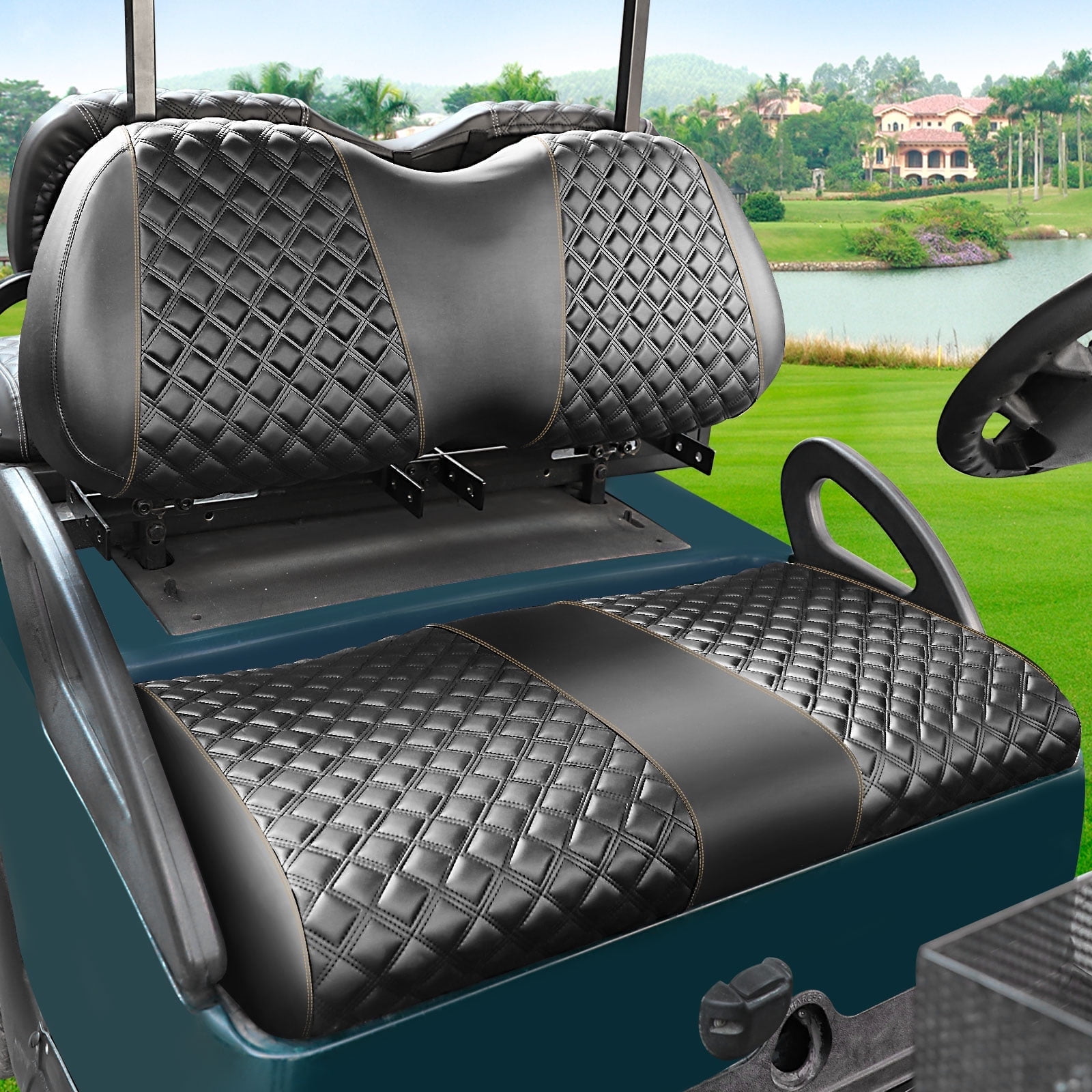 Roykaw Golf Cart Seat Covers Kit for Club Car Precedent OEM Seat Cushion, Breathable & Comfortable