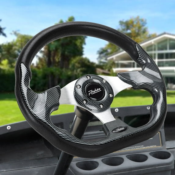 Roykaw Golf Cart Steering Wheel Universal for EZGO Club Car Yamaha, Golf Cart Accessories, Racing Style