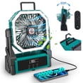 thumbnail image 1 of Roykaw Portable Fan Rechargeable 20000 mAH Battery Powered, Cordless Camping Fan, Ultra-bright LED Lights & Display, 36+ Hrs Work, w/Hang Hook, Handle for Travel, Fishing, Golfing, Indoor, Hurricane, 1 of 9