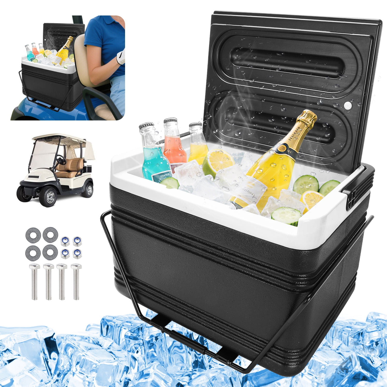 Roykaw Portable Golf Cart Ice Cooler, 8L Ice Box for 48 H Cooling  display picture 1