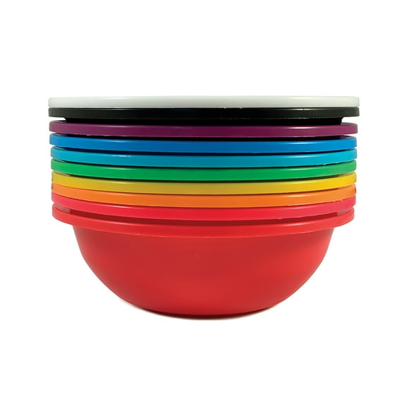 Roylco 10 Piece Bright Bowls Set, Assorted Colors