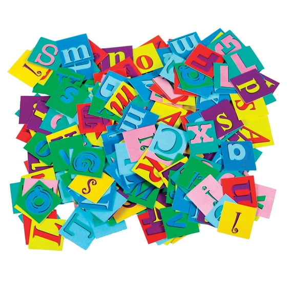 Roylco Alphabet Pasting Piece, 1" x 1", Assorted Bright Color, Pack of 2000