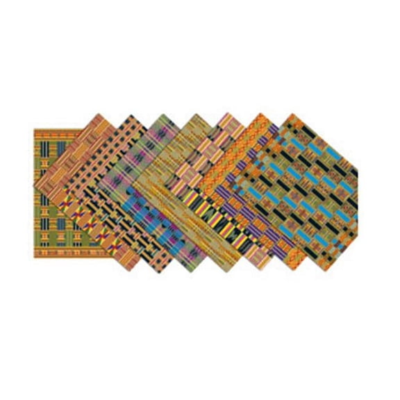 Roylco African Textile Paper - Double-Sided Decorative Craft Paper with 8 Authentic Designs - 8.5 x 11 Inches - 32 Sheets for Scrapbooking & Art Projects