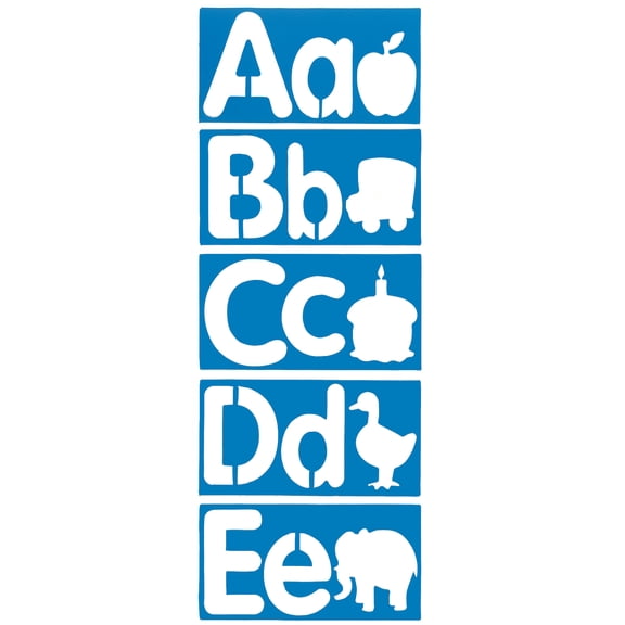 Roylco, RYLR5618, Big Alphabet and Picture Stencils, 26 / Pack, Blueberry