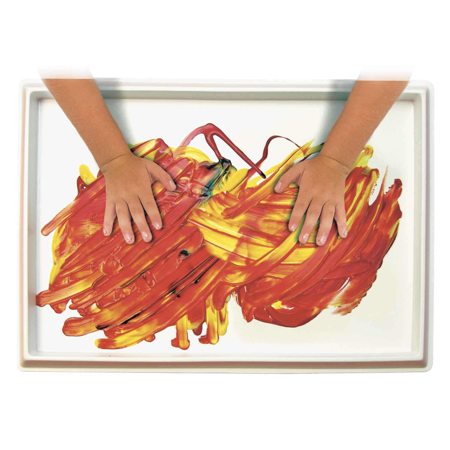 White Durable Plastic Fingerpaint and Craft Tray