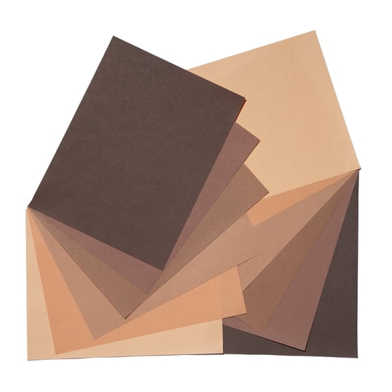 Roylco Skin Tone Craft Paper - 8 Diverse Shades for Self-Portraits, Puppets & Classroom Art - 48 Sheets, 8.5" x 11" - Ages 3+ with Craft Ideas Guide
