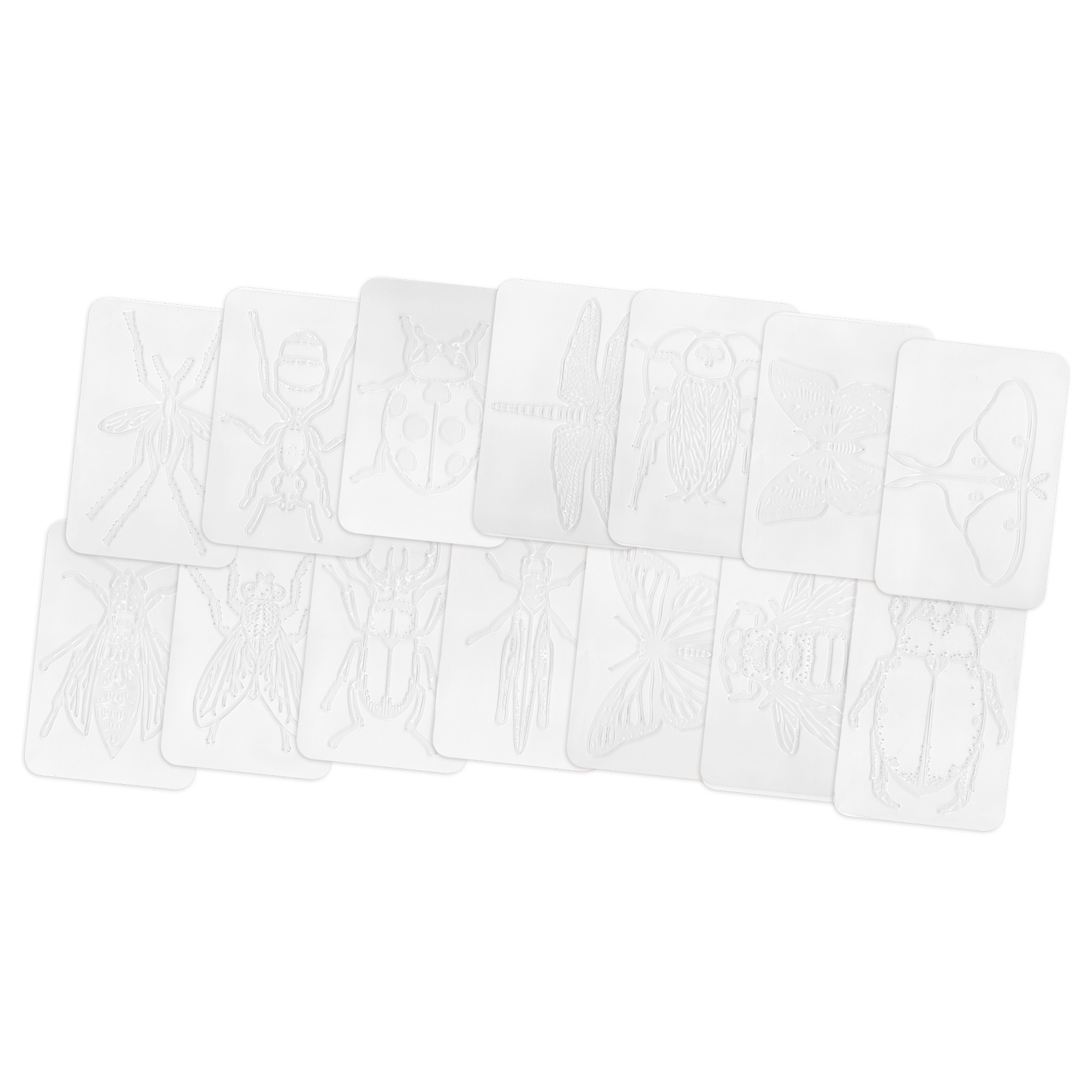 Roylco Insect Rubbing Plates, 41/2 x 61/2 Inches, Set of 16