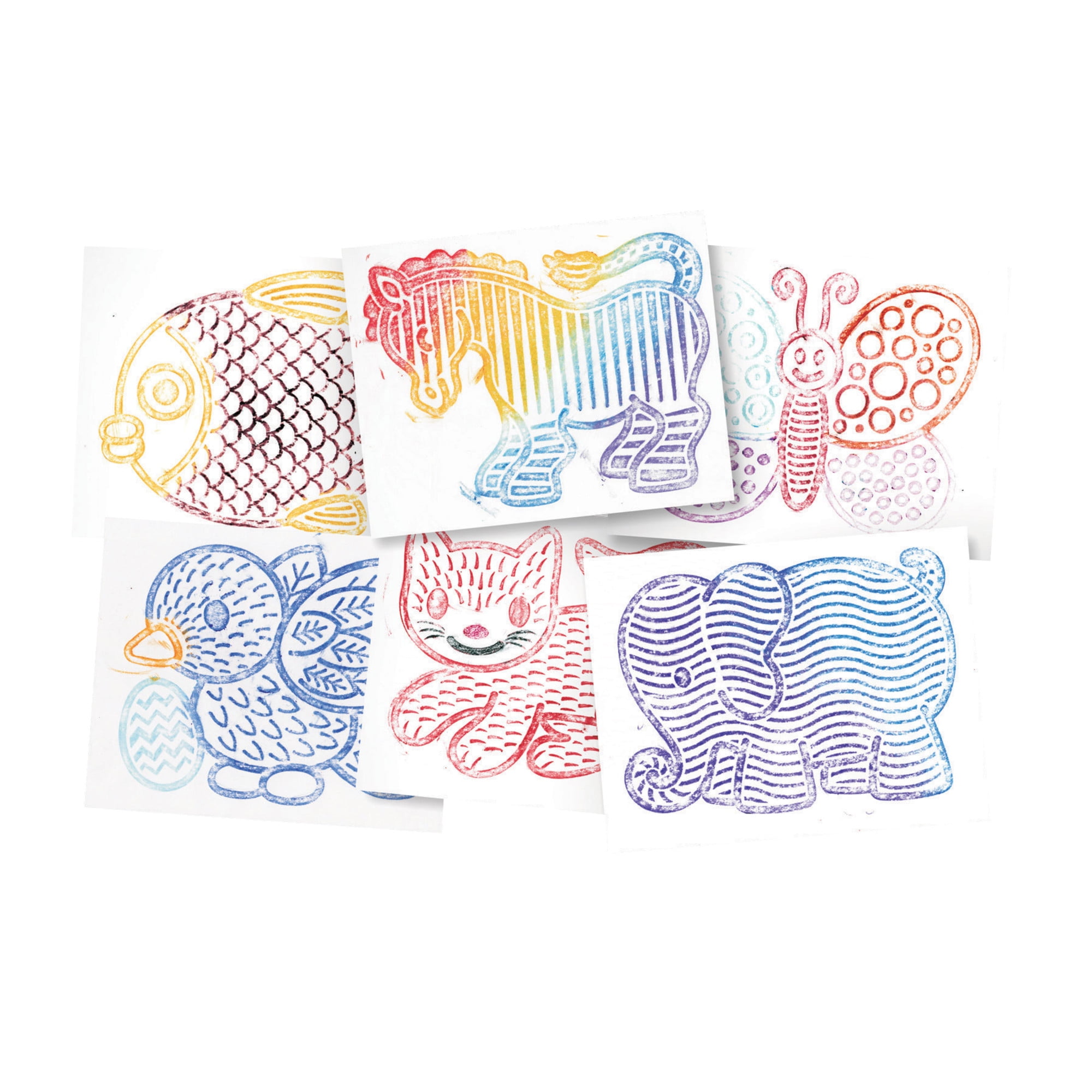 Roylco Junior Animal Rubbing Plates, 81/2 x 11 Inches, Set of 6