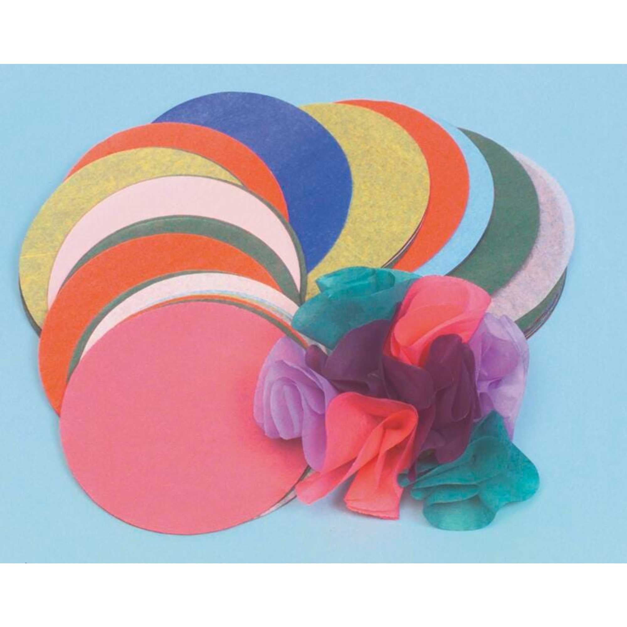 Roylco PreCut Tissue Paper Circles, 4 Inch, Assorted Colors, Pack of