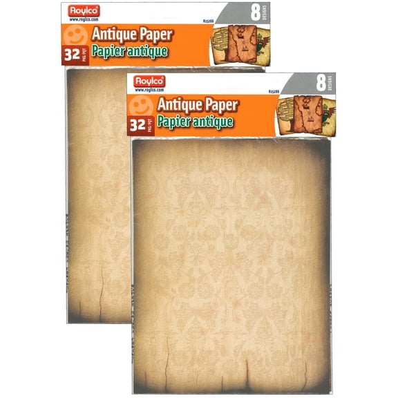 Roylco R-15286-2 8.5 x 11 in. Design Craft Paper Antique Paper - 32 Sheets - Pack of 2