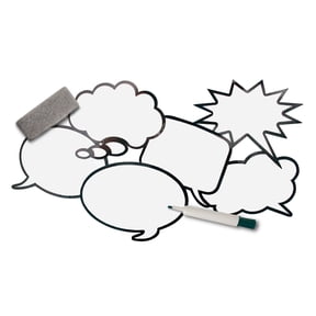 Roylco, RYLR49621, Laminated Speech Bubbles, 12 / Set, White