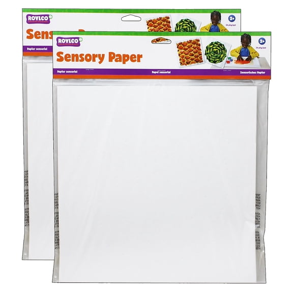 Roylco Sensory Paper, 12" x 12", 6 Designs, 36 Sheets Per Pack, 2 Packs