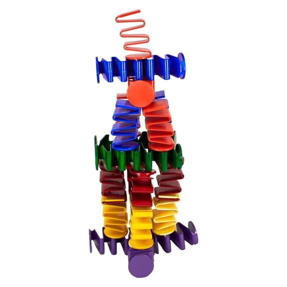 Roylco Spring Blocks Interlocking Building Blocks, Vibrant Multicolor, 24 Piece for STEM Play