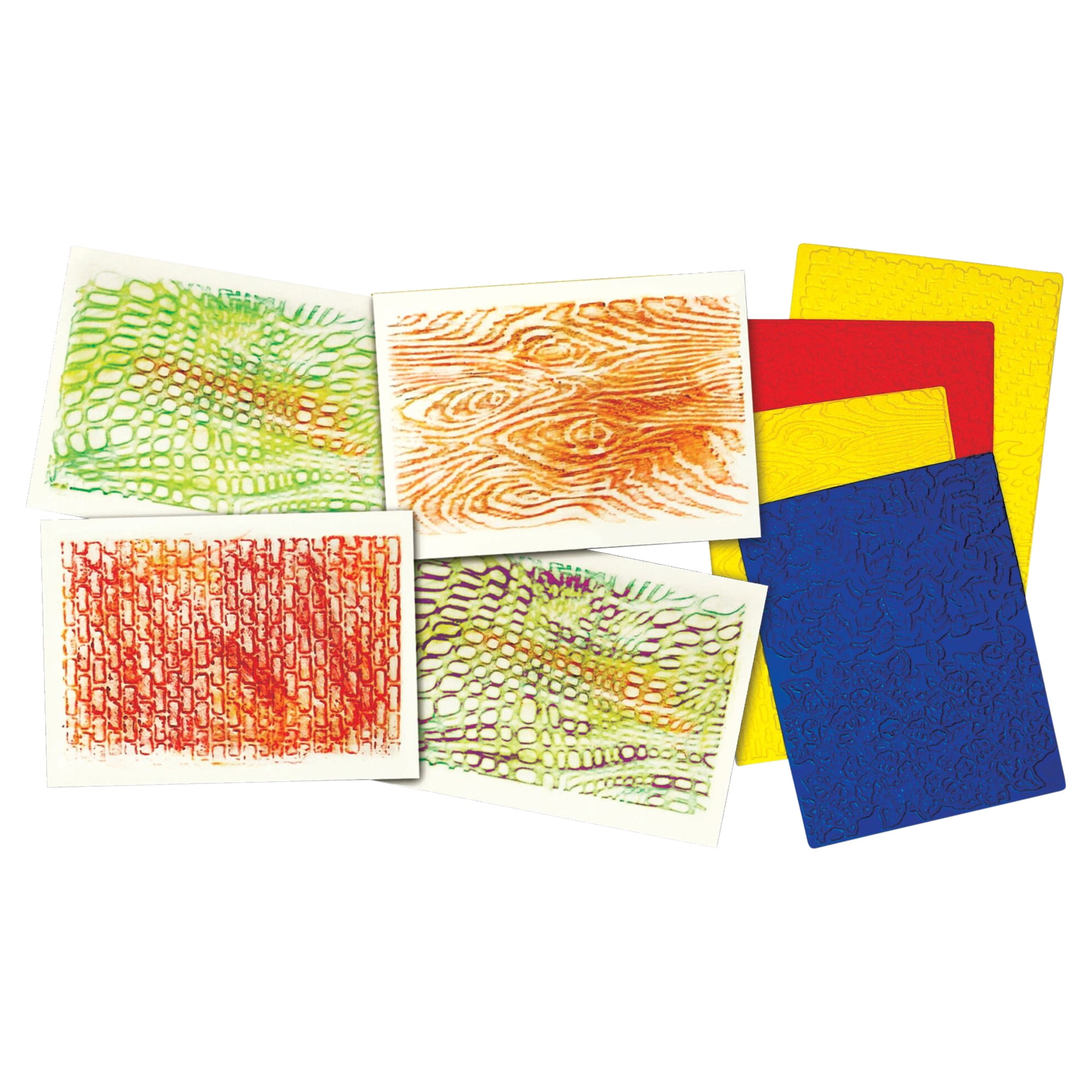 Roylco Texture Rubbing Plates with 8 Textures, 81/2 x 11 Inches, Set