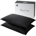 thumbnail image 1 of Royoliving Premium Feather Down Bed Pillows for Sleeping Standard Size Pack of 2 - 100% Cotton Fabric, Medium Firm, Soft Support Surround (Charcoal Grey, 26"×20"), 1 of 7