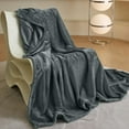 thumbnail image 1 of Royoliving Soft Fleece Blanket Throw Size Grey 400GSM Thick Flannel Blanket for Couch Sofa Bed Warm Heavyweight Blanket (50x66 Inches), 1 of 7