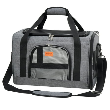 Roypet Pet Carrier for Cats, Puppies up to 15 Lbs, Airline Approved, Collapsible - Gray, 15 Lbs Limit