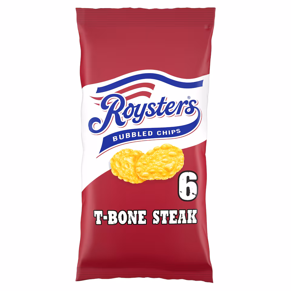 Roysters T-Bone Steak Multipack Crisps 6x21g - English Crisps