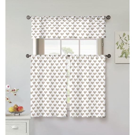 Roza Print Cotton Kitchen Curtain & Tier Set