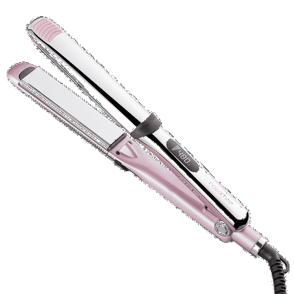 Rozamor Professional Titanium Flat Iron Hair Straightener, Curl and Straighten Hair with 1 inch Floating Plates, Negative Ion Fast Heating Hair Tools, Pink