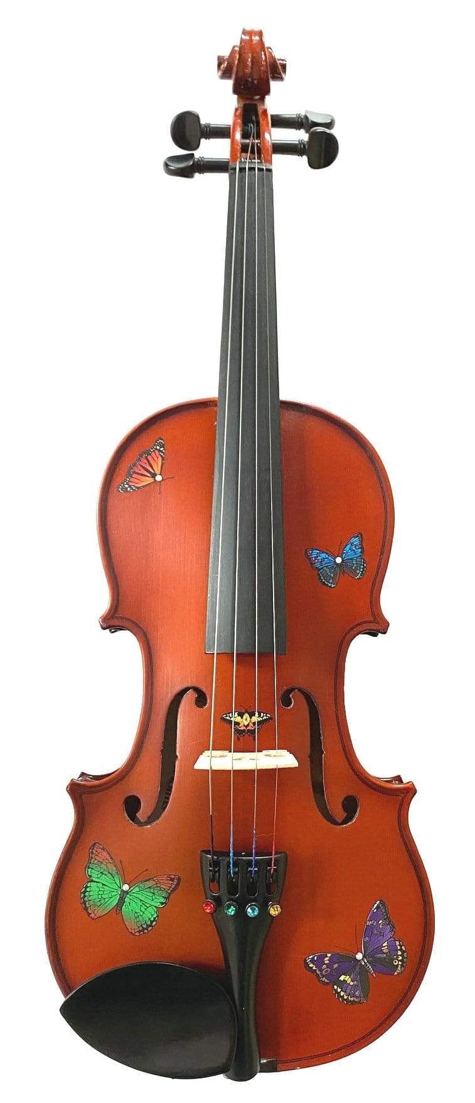 Rozanna's Violins Butterfly Dream Violin Outfit 3/4 with Crystal Fine Tuners and Accessories
