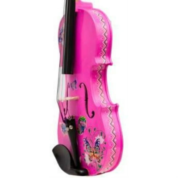 Rozanna's Violins Butterfly Dream II Bejeweled White Violin Outfit with Greco & Bejeweled Bow 4/4 | Includes Bow, Rosin, Case & Strings