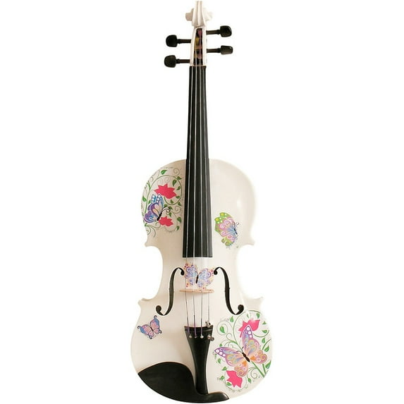 Rozanna's Violins Butterfly Dream White Glitter Series Violin Outfit 1/2
