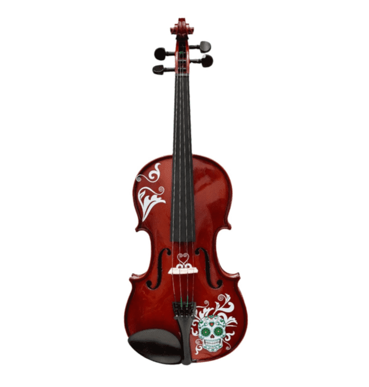 Cinco de Mayo Emerald Green Violin Outfit w Matching Carbon Fiber Bow Case Crystal Fine Tuners Rosin Strings Set Up