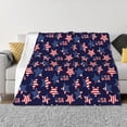 thumbnail image 1 of Rozeui American Stars for Flannel Blanket, Soft Fuzzy Plush King Blanket for Winter, Thick and Warm All-Season Bed Throw-40"x30", 1 of 5