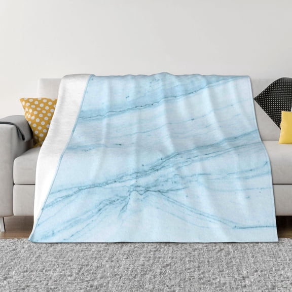 Rozeui Blue Marble for Flannel Blanket, Soft Fuzzy Plush King Blanket for Winter, Thick and Warm All-Season Bed Throw-40"x30"