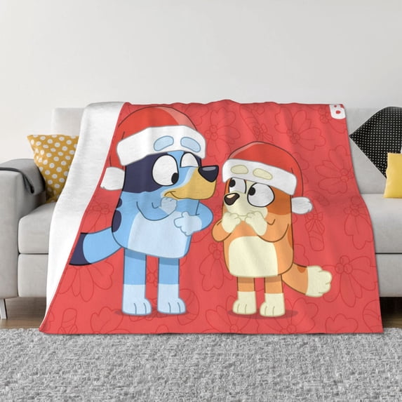 Rozeui Bluey for Flannel Blanket, Soft Fuzzy Plush King Blanket for Winter, Thick and Warm All-Season Bed Throw-40"x30"