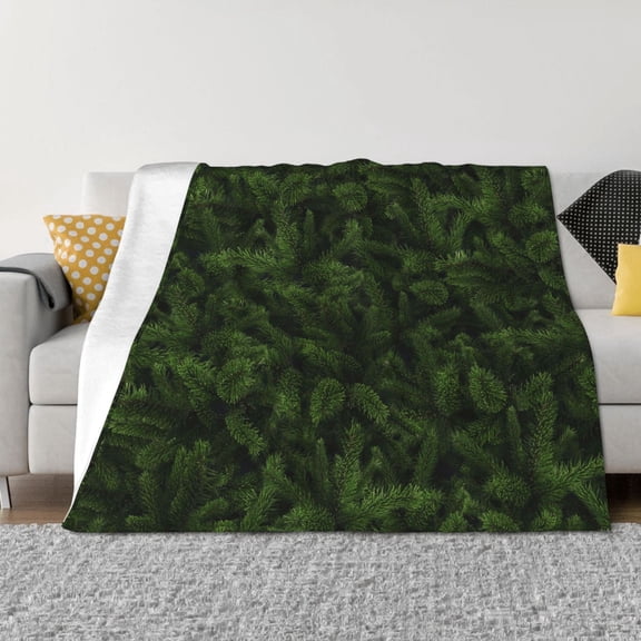 Rozeui Christmas Tree Branches for Flannel Blanket, Soft Fuzzy Plush King Blanket for Winter, Thick and Warm All-Season Bed Throw-40"x30"